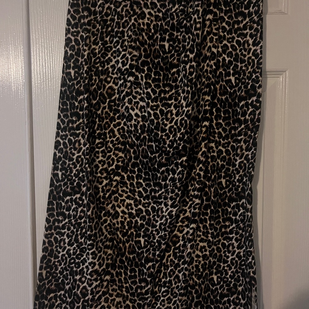 Pinup Couture Leopard Print Maxi Skirt in Black and Cream